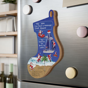 Personalized Wooden Stocking Ornament | Personalized Wooden Cards | Magnetic