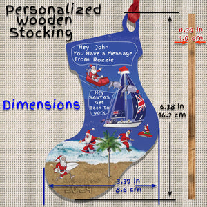 Personalized Wooden Stocking Ornament | Personalized Wooden Cards | Magnetic