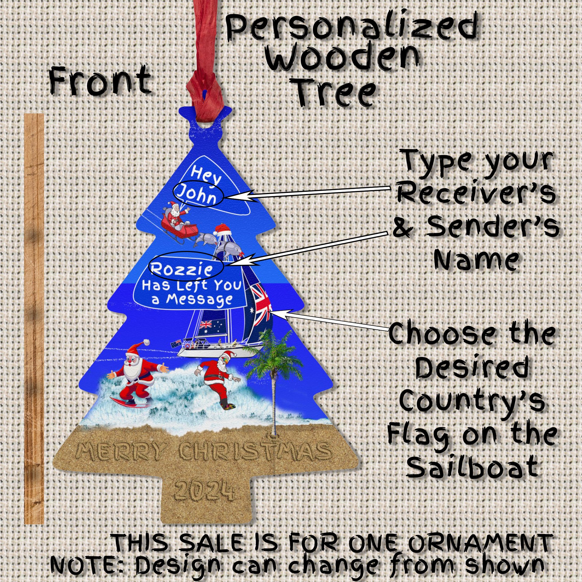 Personalized Wooden Tree Ornaments