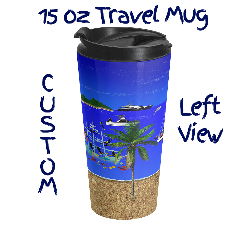 YachtMerch.com | Custom 15oz Travel Mug | Left View