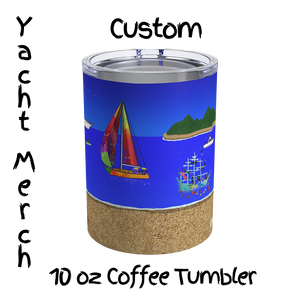 Yacht Merch | 10 oz Custom Coffee Tumbler | Dive Boat and Divers Back View