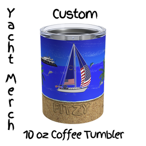 Yacht Merch | 10 oz Custom Coffee Tumbler | Front View