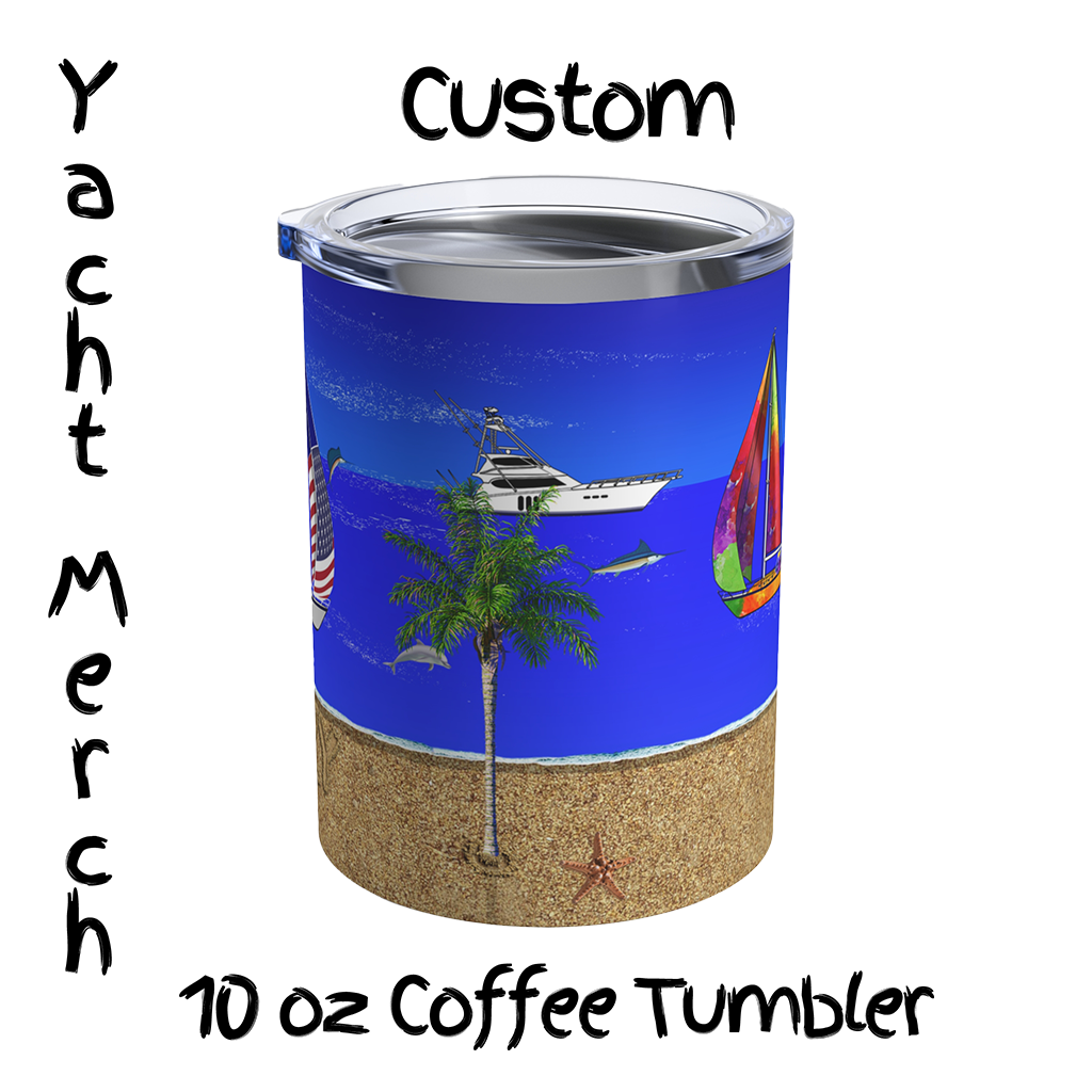 Yacht Merch | 10 oz Custom Coffee Tumbler | Sportfish Yacht | Right View