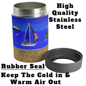 Yacht Merch | Custom Can Cooler | Vacuum sealed tumblers | Lid Off