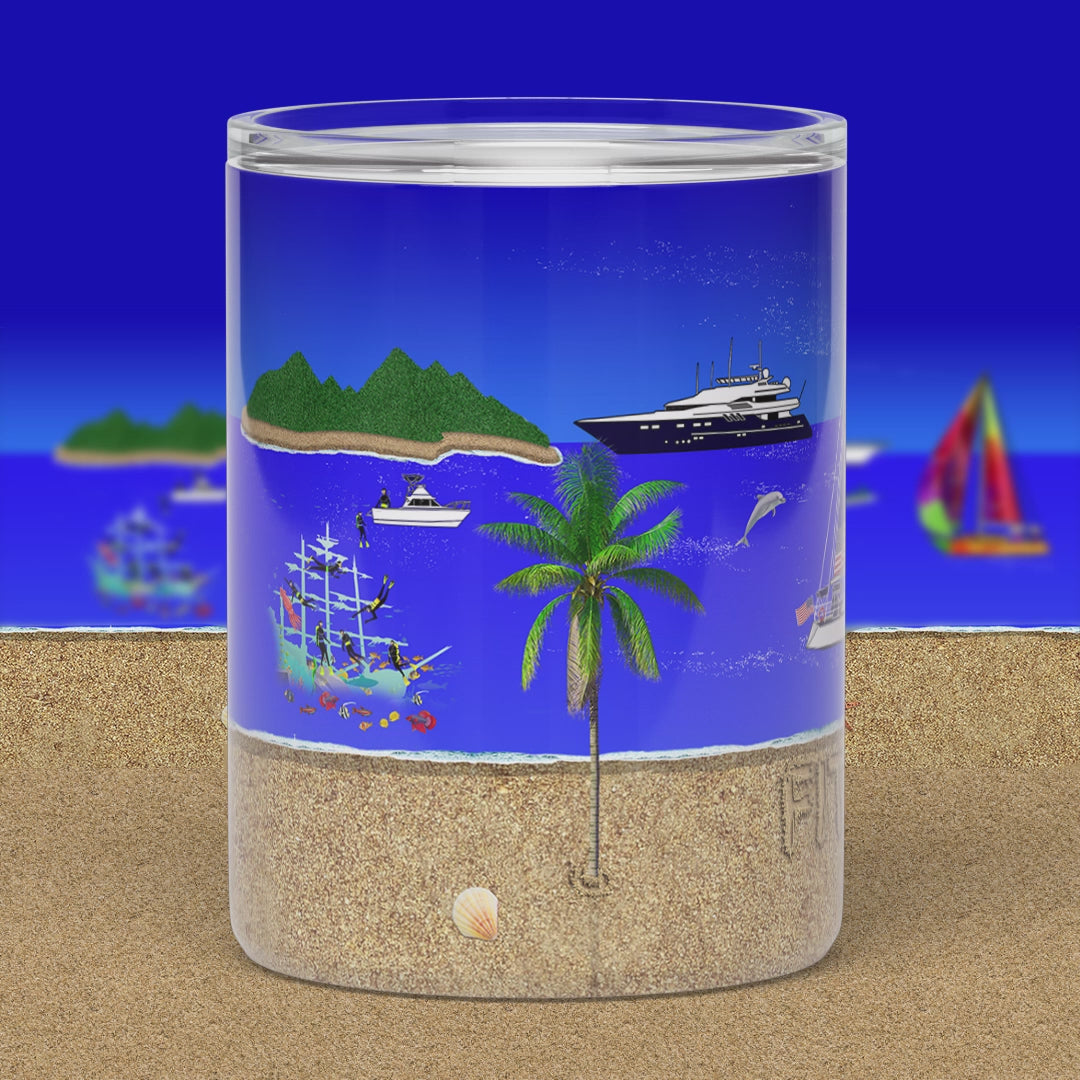 Yacht Merch | 10 oz Custom Coffee Tumbler | Nautical Scene | Rotating Video