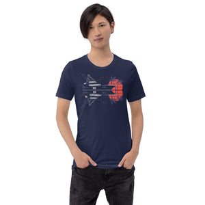 Sportfish Custom T Shirt with Original Sportfish Yacht Design on a Navy-Blue t-shirt