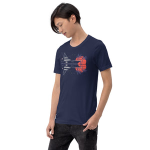 Sportfish Custom T Shirt with Original Sportfish Yacht Design on a Navy-Blue t-shirt