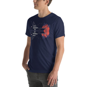 Sportfish Custom T Shirt with Original Sportfish Yacht Design on a Navy-Blue t-shirt