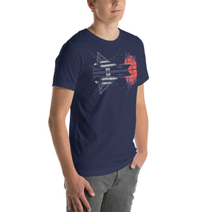 Sportfish Custom T Shirt with Original Sportfish Yacht Design on a Navy-Blue t-shirt