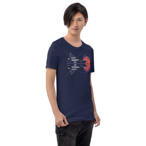 Sportfish Custom T Shirt with Original Sportfish Yacht Design on a Navy-Blue t-shirt