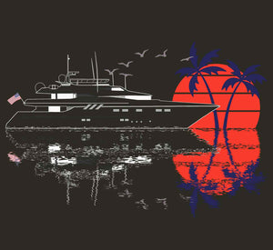 Unisex Quality T-shirt - Back Print Superyacht Design